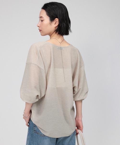 BABYLONE（バビロン） ニット セーター リネンライク深Vネックプル