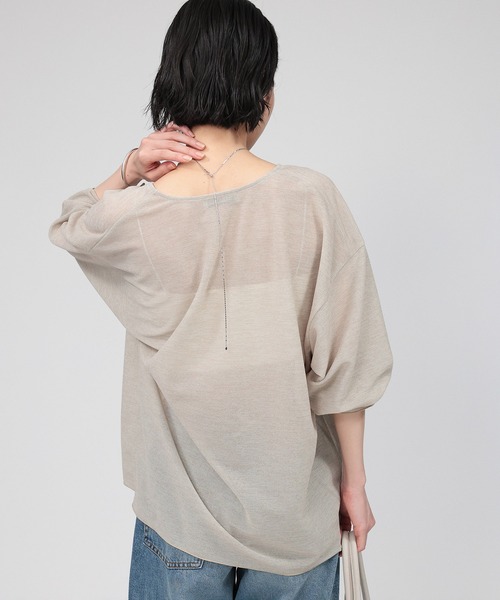 BABYLONE（バビロン） ニット セーター リネンライク深Vネックプル