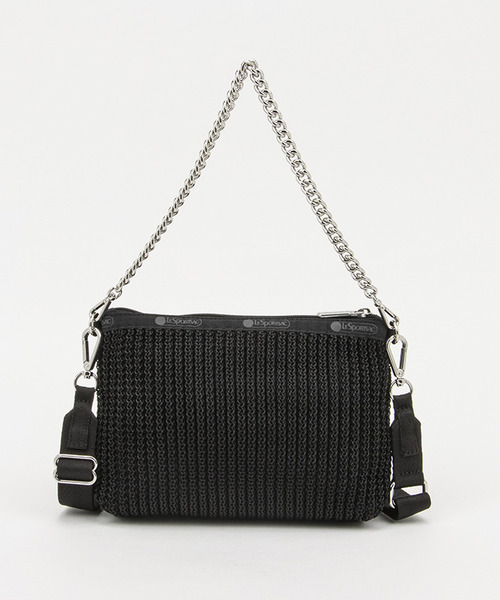 LeSportsac レスポートサック CHAIN CROCHET N/S HOBO ショルダーバッグ  ポリプロピレン ブラッククロシェ レディース /253210【中古】 CHAIN CROCHET N/S HOBO｜ショルダーバッグ/斜め掛け｜バッグ