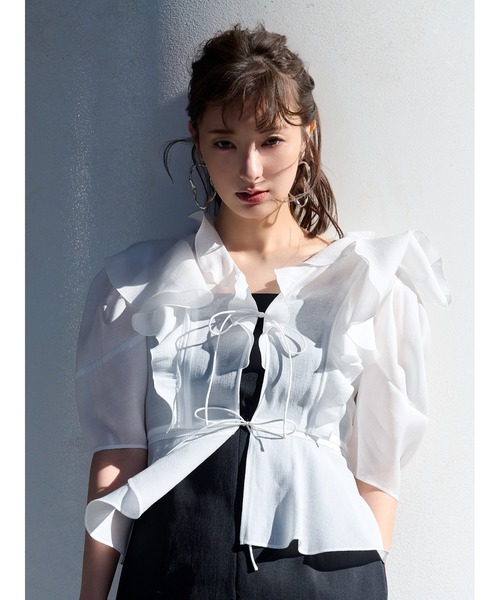 「FRAY I.D」 半袖ブラウス ONE SIZE ホワイト レディース