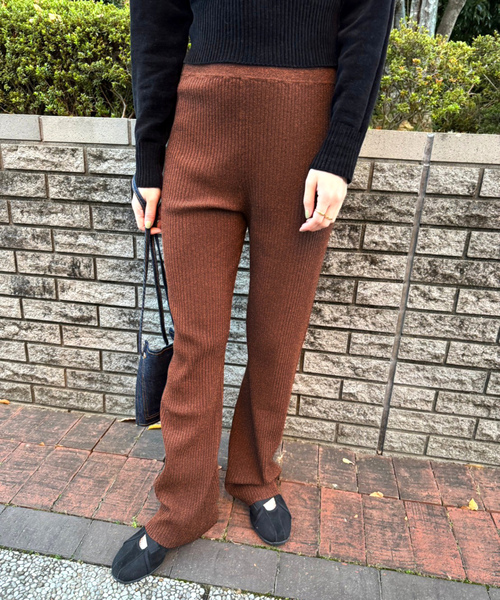 (美品)editforlulu ブラウン　パンツ everyday*LULUワイドパンツ（スラックス）｜EDIT.FOR LULU