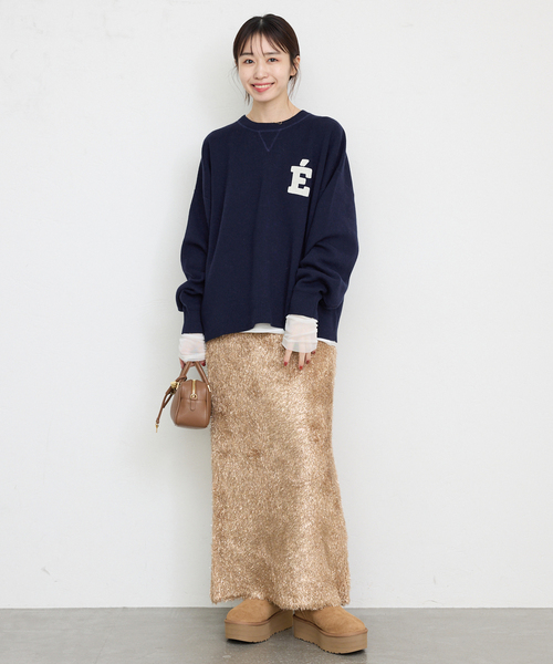 ニット セーター 「WEB限定カラー有り/追加」サガラ刺繍スウェットライクニット レディース | SLOBE IENA | 22