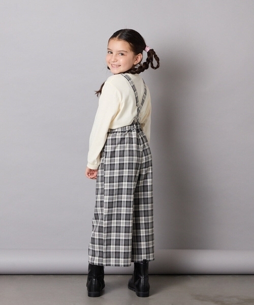 0169■ alice auaa アリスアウアア パンツ ズボン グレーチェック a.v.v（アー・ヴェ・ヴェ） パンツ 「120-160」サス付きチェックワイド