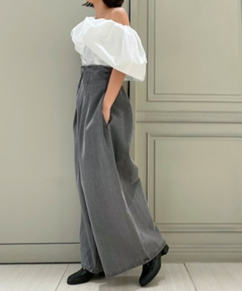 「styling/」 半袖ブラウス FREE ブラック レディース_画像3