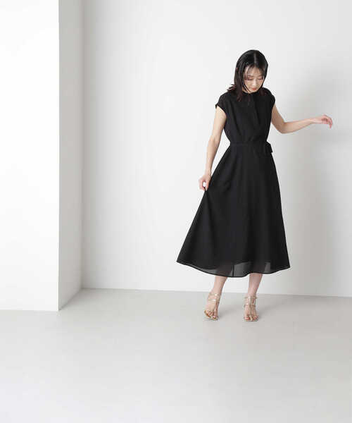 「NATURAL BEAUTY BASIC」 ノースリーブワンピース MEDIUM ブラック レディース_画像3