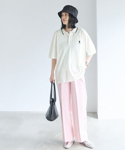 「U.S. POLO ASSN.」 半袖ポロシャツ FREE ネイビー レディース_画像4
