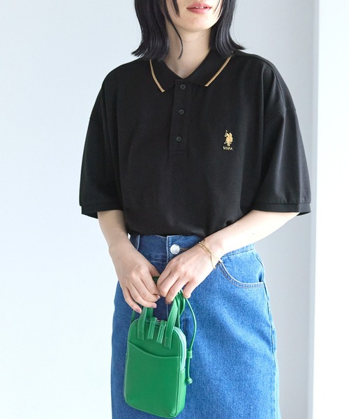 「U.S. POLO ASSN.」 半袖ポロシャツ FREE ネイビー レディース_画像6