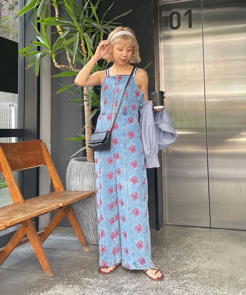 「HELLO.SANFRANCISCO」 オーバーオール MEDIUM サックスブルー レディース_画像9