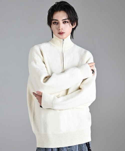 「ADRER」 長袖ニット SMALL グレー メンズ_画像4