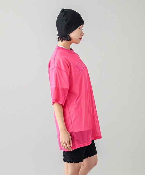 「X-girl」 半袖カットソー ONE SIZE ピンク レディース_画像4