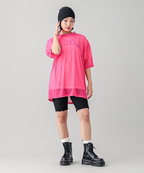 「X-girl」 半袖カットソー ONE SIZE ピンク レディース_画像5