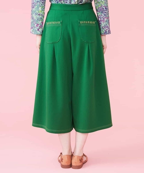 「Jocomomola」 クロップドパンツ 42 グリーン レディース_画像6