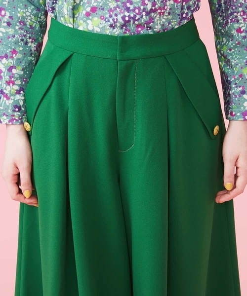 「Jocomomola」 クロップドパンツ 42 グリーン レディース_画像7