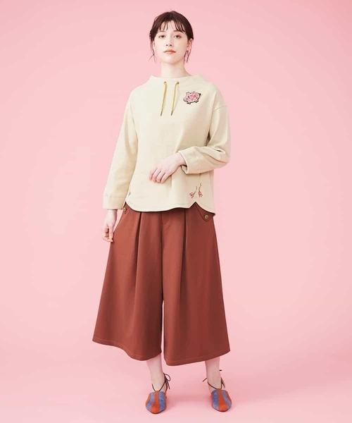 「Jocomomola」 クロップドパンツ 42 グリーン レディース_画像8