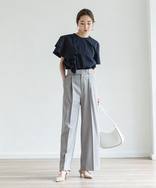 NOBLE（ノーブル） スラックス 40 グレー レディース : ZOZOTOWN Yahoo