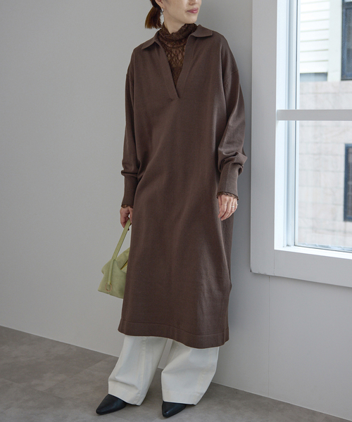 SLOBE IENA（スローブイエナ） ワンピース スキッパーニットワンピース