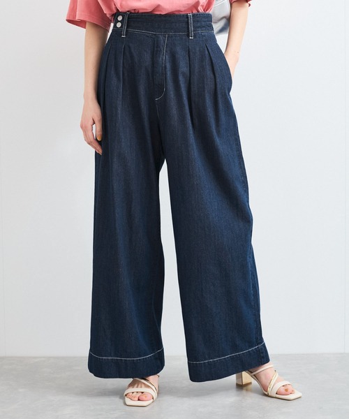 「VIS」 デニムパンツ M サックスブルー レディース_画像4