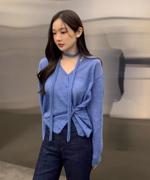 「GEMEDA」 ニットカーディガン M ブラック レディース_画像5