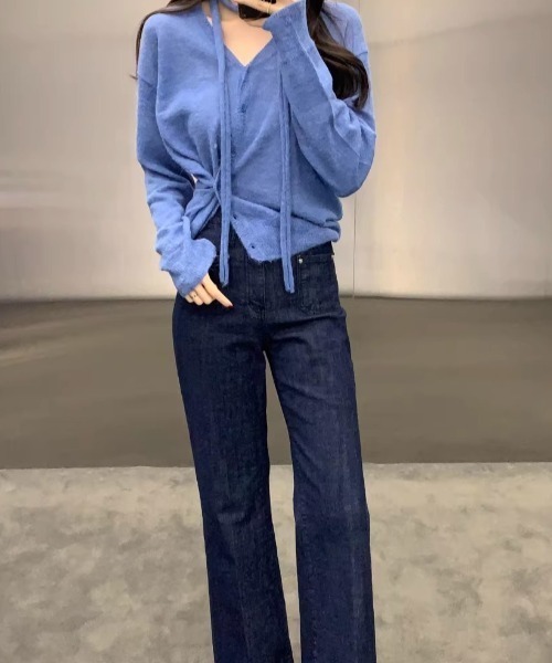 「GEMEDA」 ニットカーディガン M ブラック レディース_画像8