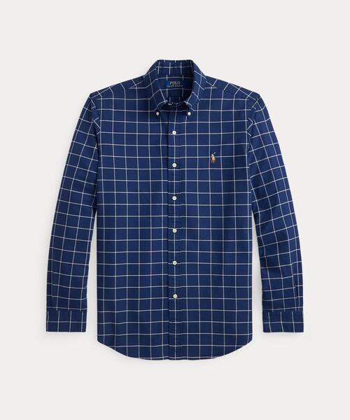 (取寄) ラルフローレン メンズ クラシック フィット ウィンドウペン オックスフォード シャツ Polo Ralph Lauren men Classic Fit Windowpane Oxford Shirt Navy/White POLO RALPH LAUREN（ポロ・ラルフローレン） シャツ クラシック