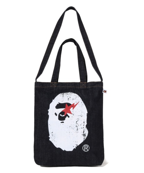 A BATHING APE（アベイシングエイプ） トートバッグ APE HEAD DENIM