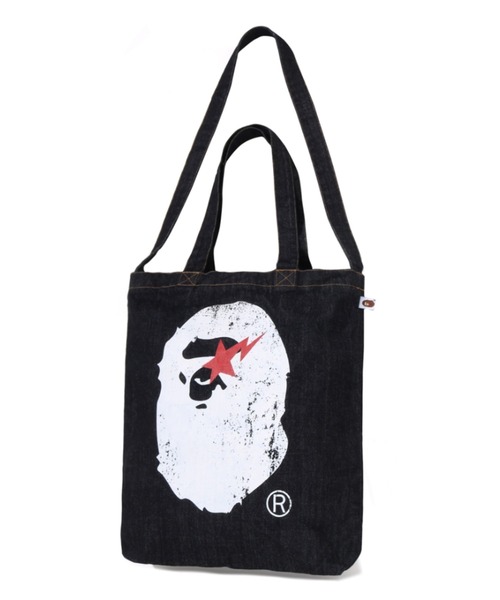 A BATHING APE（アベイシングエイプ） トートバッグ APE HEAD DENIM