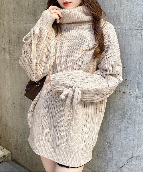 INGNI（イング） チュニック タートルネックルーズチュニックニット