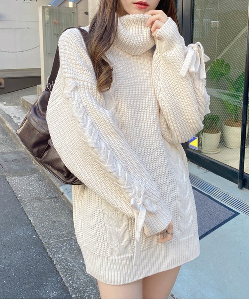 INGNI（イング） チュニック タートルネックルーズチュニックニット