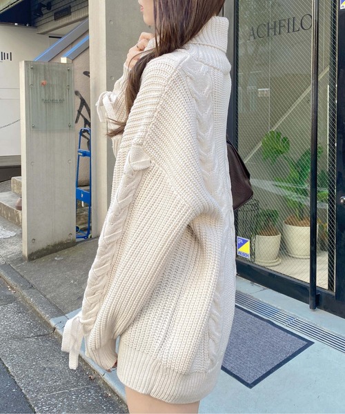 INGNI（イング） チュニック タートルネックルーズチュニックニット
