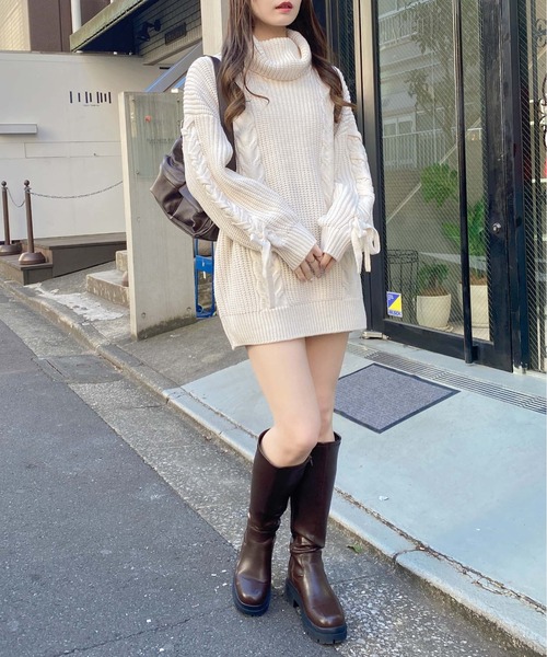INGNI（イング） チュニック タートルネックルーズチュニックニット