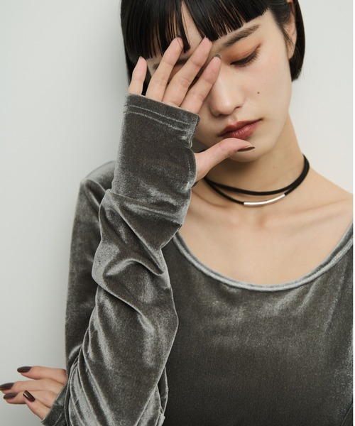 「Shelly island」 長袖ワンピース FREE グレー レディース_画像6