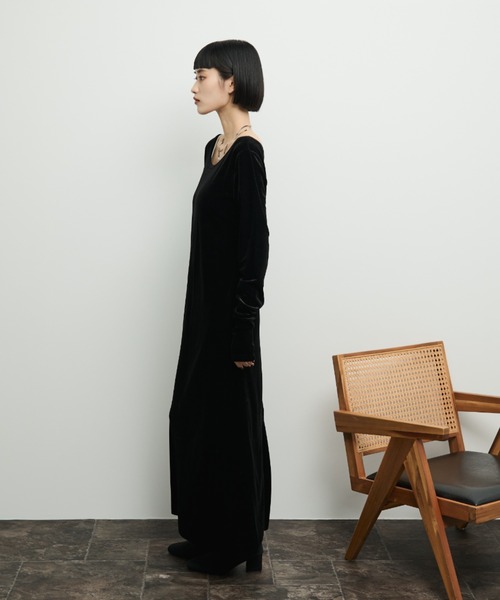 「Shelly island」 長袖ワンピース FREE グレー レディース_画像9