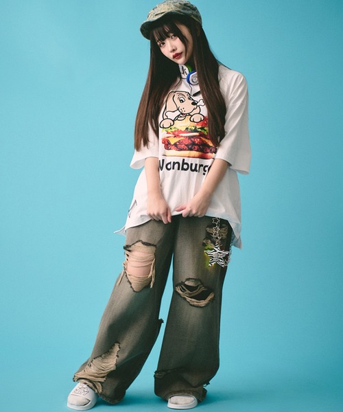 「GALFY」 半袖Tシャツ L ホワイト メンズ_画像4