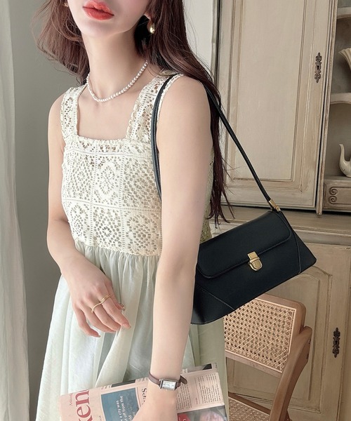 「Meiru」 ノースリーブワンピース MEDIUM ライトベージュ レディース_画像3