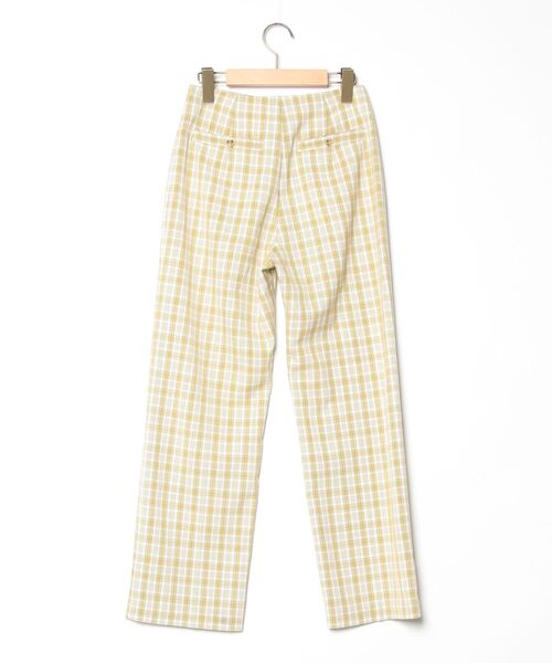 「U by SPICK&SPAN」 チェック柄パンツ 34 イエロー レディース_画像2