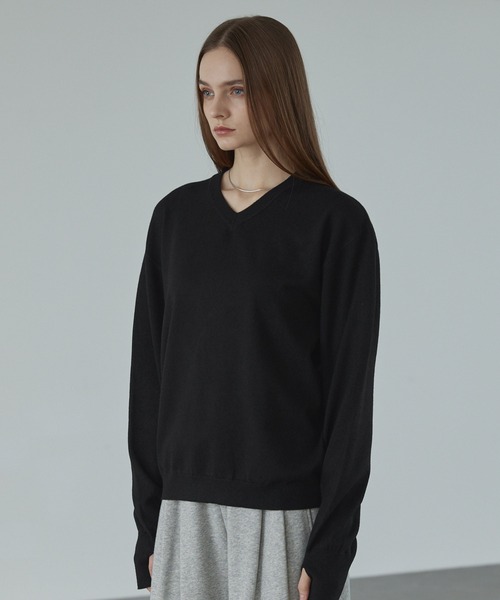 「CALLNE」 長袖ニット L グレー メンズ_画像3