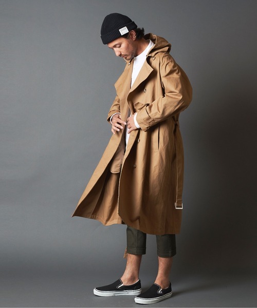 「COMMON WARE」 トレンチコート M ベージュ メンズ_画像4
