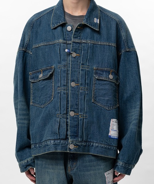 ブルゾン アウター Hard Washed Selvage Denim Jacket メンズの画像