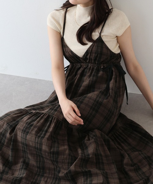 「BLUEEAST」 キャミソールワンピース MEDIUM ネイビー レディース_画像6