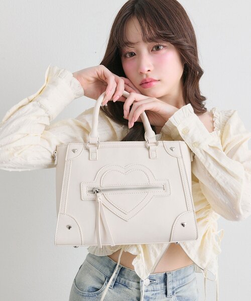 OLIVE des OLIVE（オリーブデオリーブ） トートバッグ ハートスタッズ