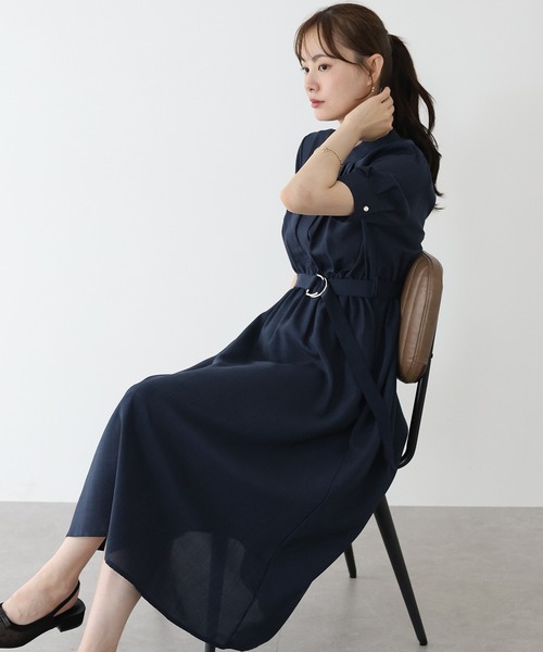 「BLUEEAST」 半袖ワンピース MEDIUM ネイビー レディース_画像8