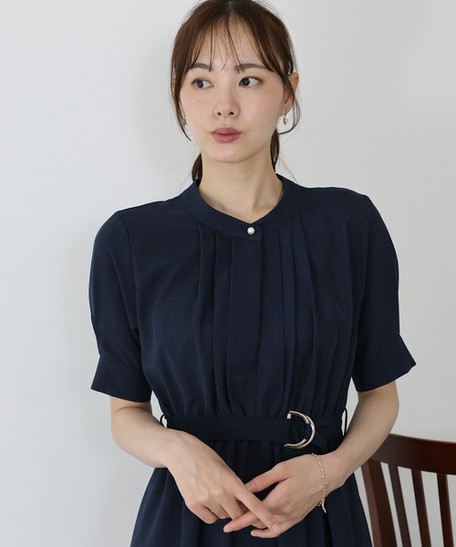 「BLUEEAST」 半袖ワンピース MEDIUM ネイビー レディース_画像9