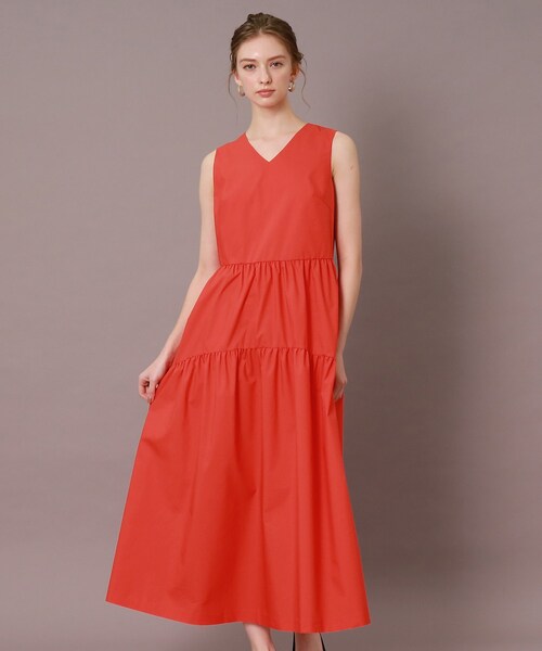 「DRESSTERIOR」 ノースリーブワンピース 36 オレンジ レディース_画像3