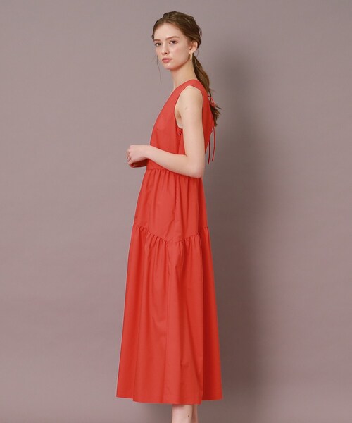 「DRESSTERIOR」 ノースリーブワンピース 36 オレンジ レディース_画像4