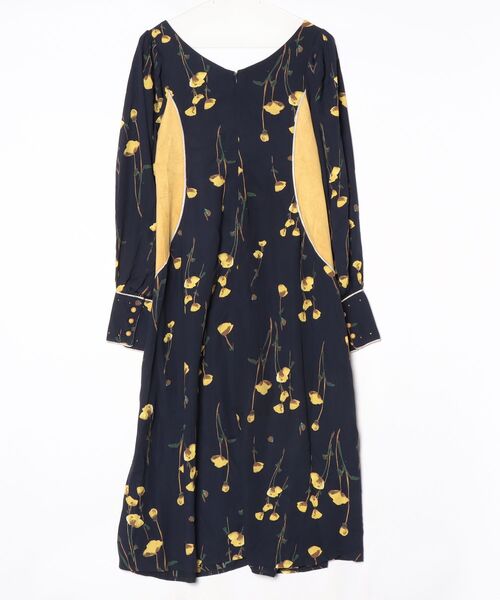 「Crayme,」 花柄長袖ワンピース FREE ネイビー レディース_画像2