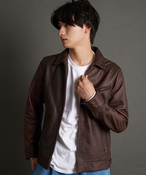 「JACKROSE」 レザーブルゾン X-LARGE ブラック メンズ_画像4