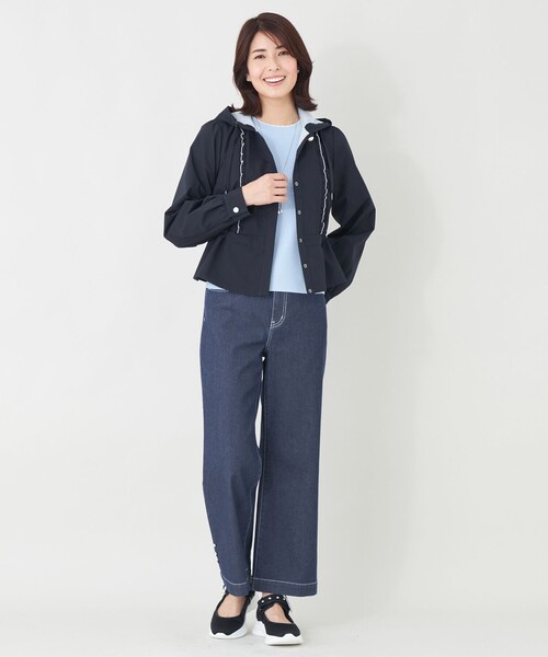 ジーンズ デニム デニムパンツ エレガンス ワイドデニム レディース_5
