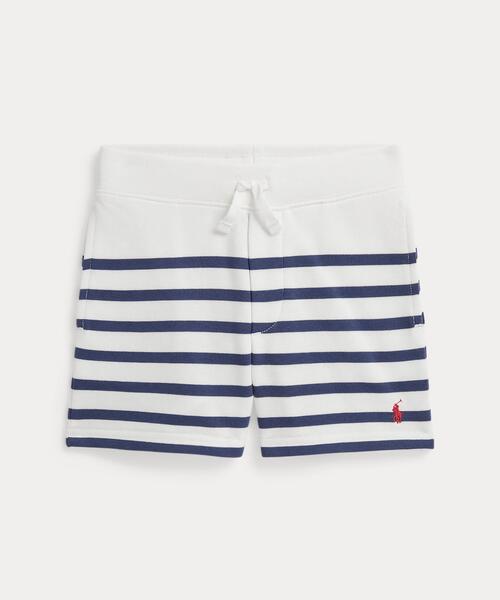 パンツ ストライプド フレンチ テリー ショートパンツ キッズ 子供服 男の子の画像