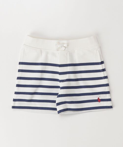 パンツ ストライプド フレンチ テリー ショートパンツ キッズ 子供服 男の子の画像