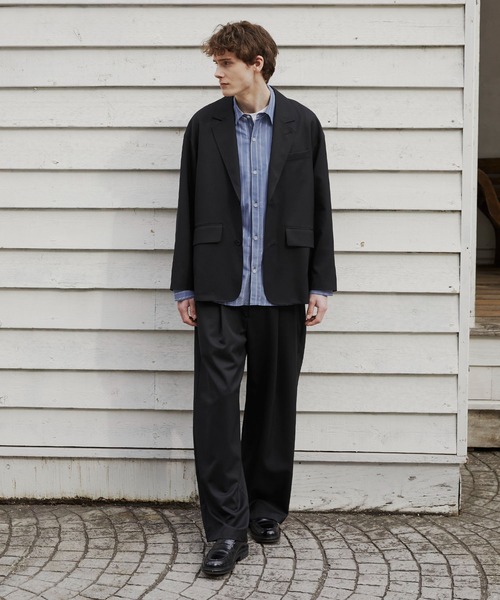 セットアップ （セットアップ対応）TECH WOOL テーラードジャケット　/オフィスカジュアル/防シワ/オールシーズン メンズの画像